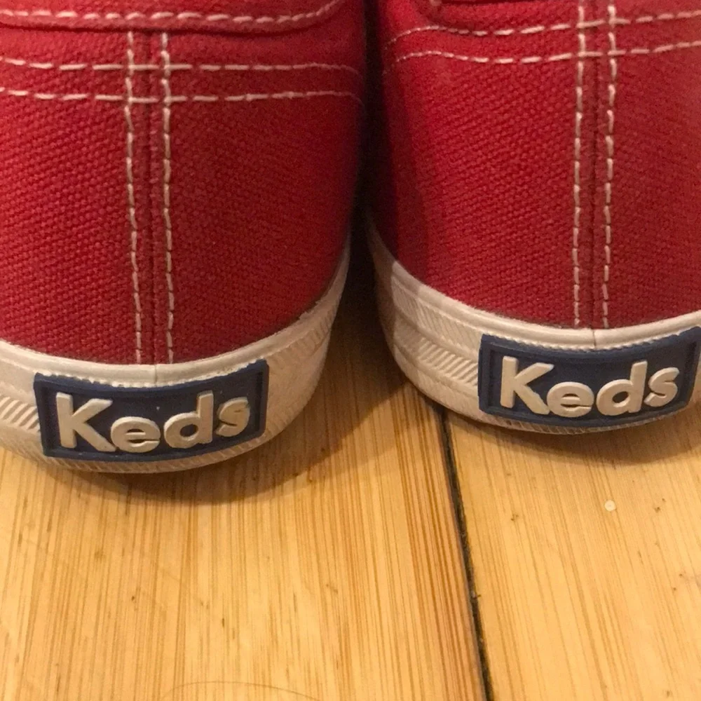 Keds Red Canvas Lace-Up Sneakers